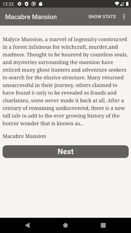 #2. Macabre Mansion (Android) By: Hosted Games