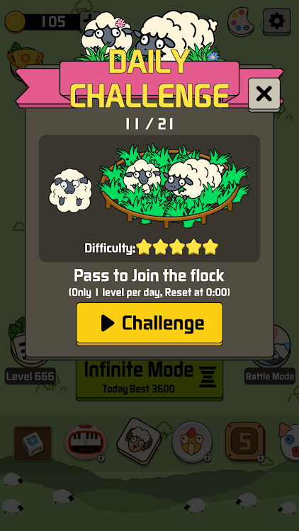 #2. Sheep N Sheep: Daily Challenge (Android) By: Albayoo