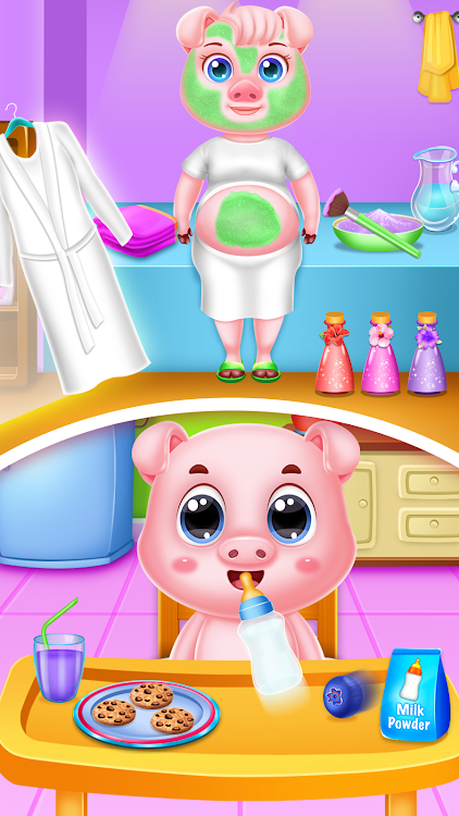 #2. Pinky pig mom newborn (Android) By: Pinky Pig Game