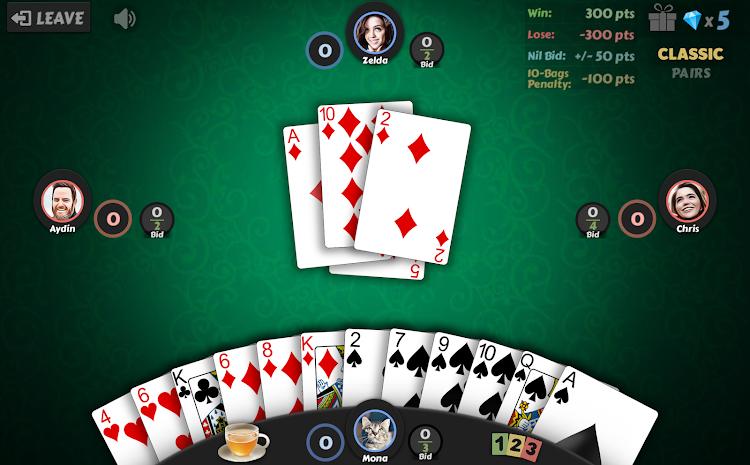 #10. Spades - Offline Card Games (Android) By: dedi