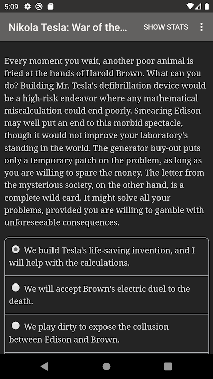 #2. Tesla: War of the Currents (Android) By: Choice of Games LLC