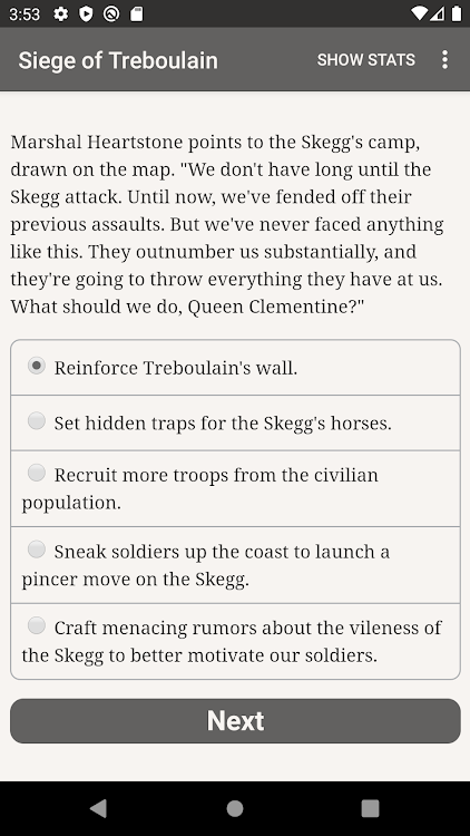 #2. Siege of Treboulain (Android) By: Choice of Games LLC