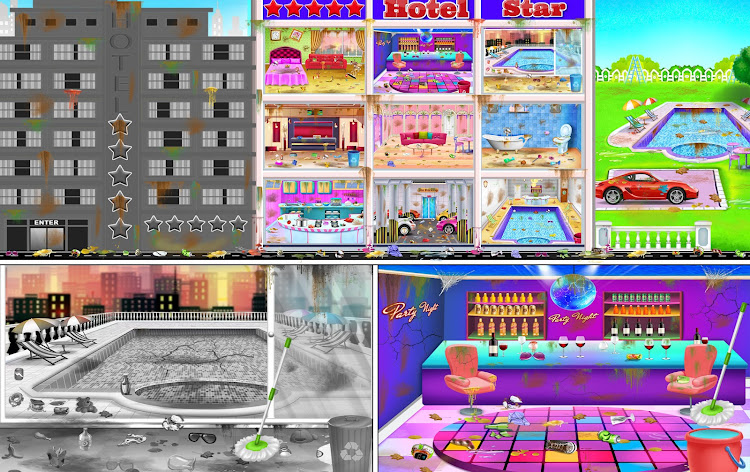 #7. Hotel Room Cleaning Girls Game (Android) By: Crazy Bull Studio