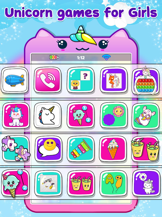 #2. Kids Baby Unicorn Phone Game (Android) By: NutGenix Games