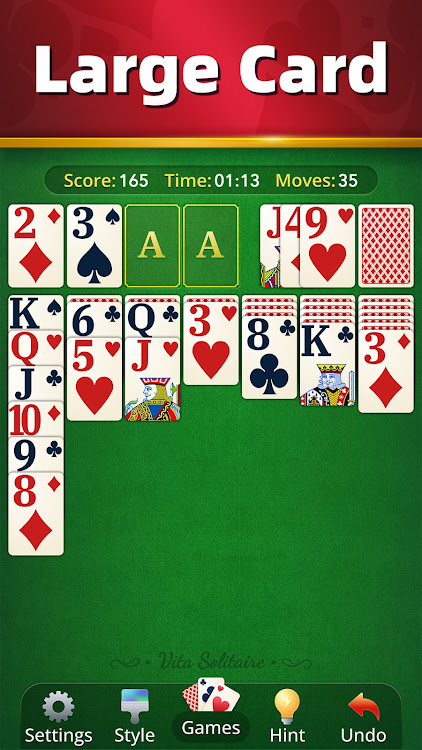 #3. Vita Solitaire for Seniors (Android) By: Vita Studio.