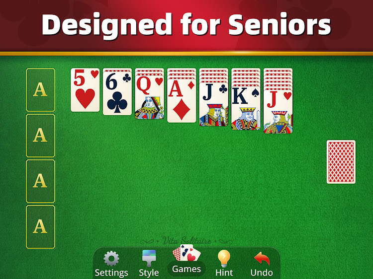 #9. Vita Solitaire for Seniors (Android) By: Vita Studio.