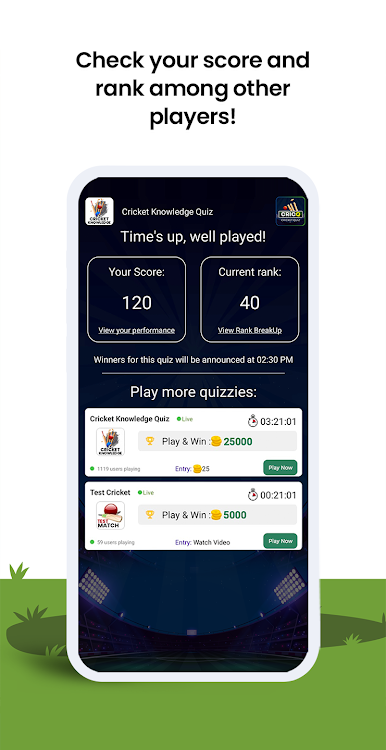 #10. CricQ - Cricket Quiz (Android) By: CoolBoots Media