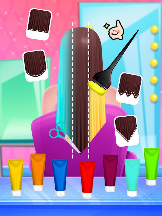 #2. Hair Dye - Rainbow Hair Salon (Android) By: Super Sweet Tales Studio