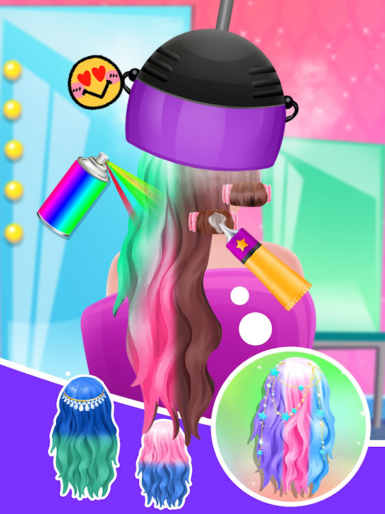 #3. Hair Dye - Rainbow Hair Salon (Android) By: Super Sweet Tales Studio