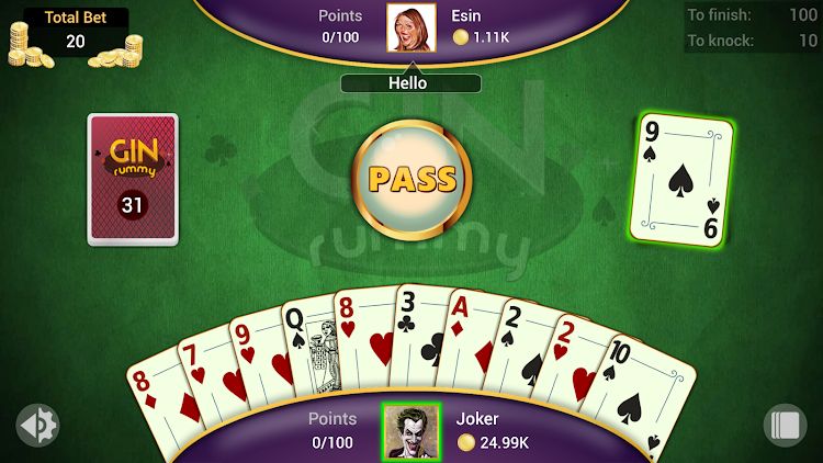 #5. Gin Rummy - Offline Card Games (Android) By: SNG Games