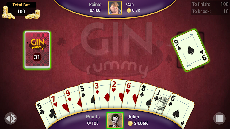 #8. Gin Rummy - Offline Card Games (Android) By: SNG Games