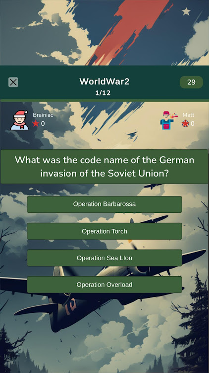 #2. World War 2 Test Quiz (Android) By: HellGeeks