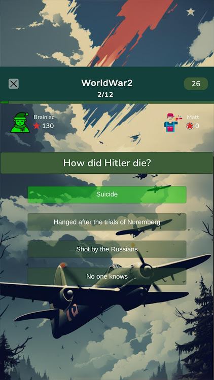 #3. World War 2 Test Quiz (Android) By: HellGeeks