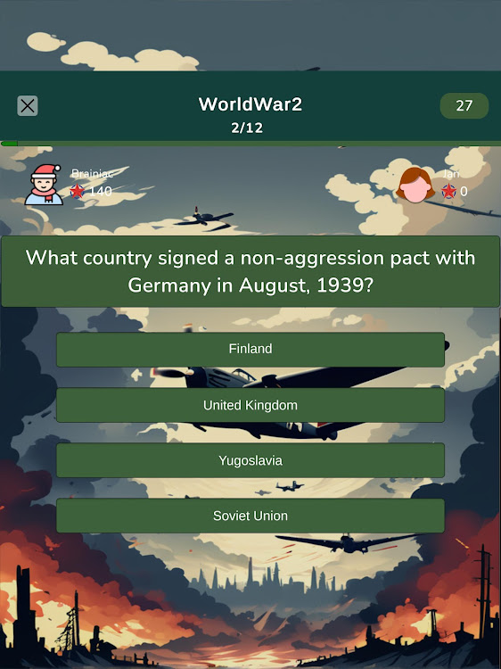 #9. World War 2 Test Quiz (Android) By: HellGeeks