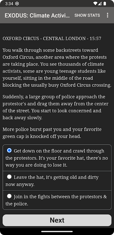 #2. EXODUS: Climate Activist (Android) By: Hosted Games