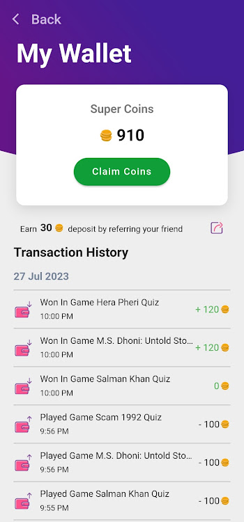 #4. Clapper | Play Bollywood Quiz (Android) By: RocketMind Technologies Pvt. Ltd.