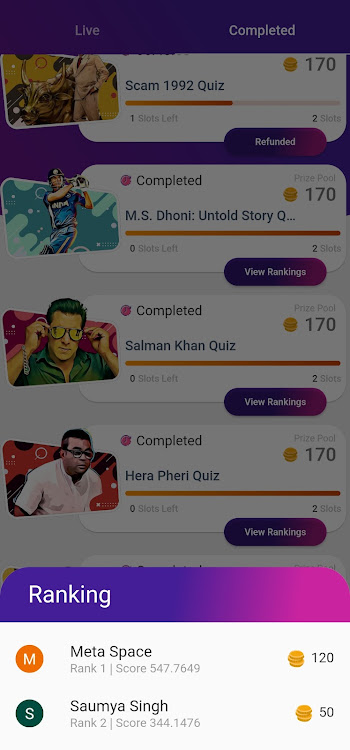 #7. Clapper | Play Bollywood Quiz (Android) By: RocketMind Technologies Pvt. Ltd.