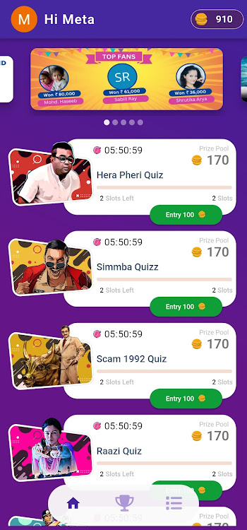 #8. Clapper | Play Bollywood Quiz (Android) By: RocketMind Technologies Pvt. Ltd.