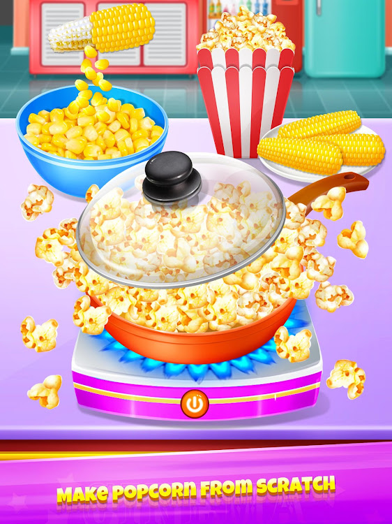 #2. Popcorn Maker - Rainbow Food (Android) By: Kid Kitchen Fun Media