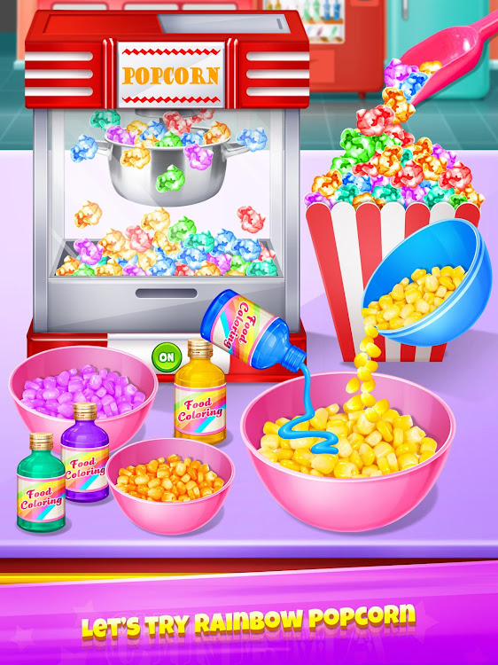 #3. Popcorn Maker - Rainbow Food (Android) By: Kid Kitchen Fun Media