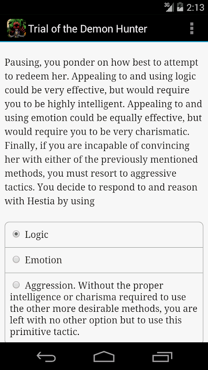 #6. Trial of the Demon Hunter (Android) By: Hosted Games