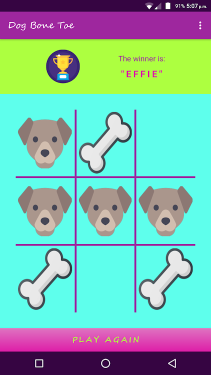 #2. Dog Bone Toe - Tic Tac Toe (Android) By: Effie Sigala (Έφη Σιγάλα)