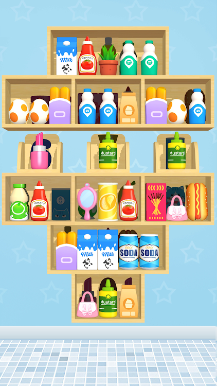 #5. Goods Merge : 3D Goods Sort (Android) By: FunSpace