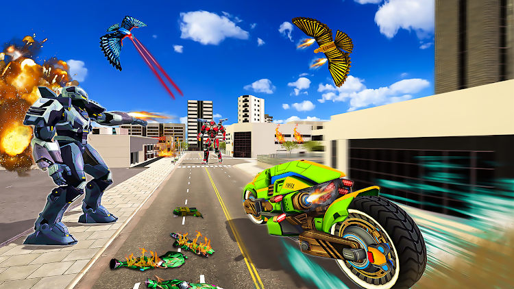 #5. Pigeon Robot Bike Transform 3D (Android) By: Betazin Games