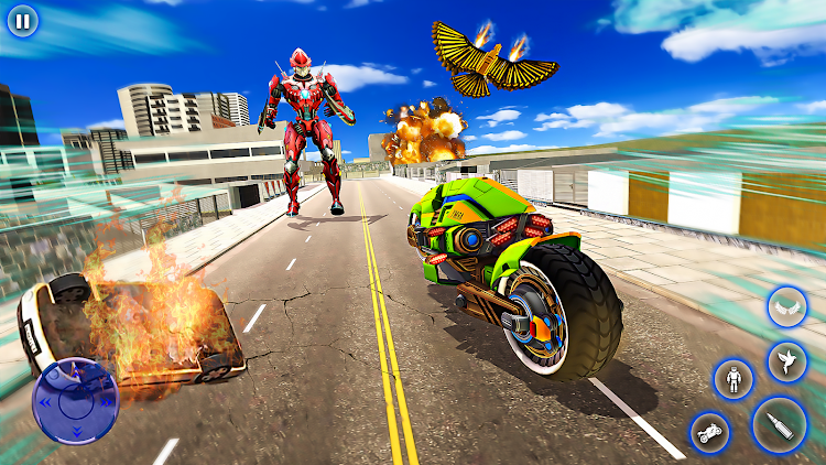 #6. Pigeon Robot Bike Transform 3D (Android) By: Betazin Games