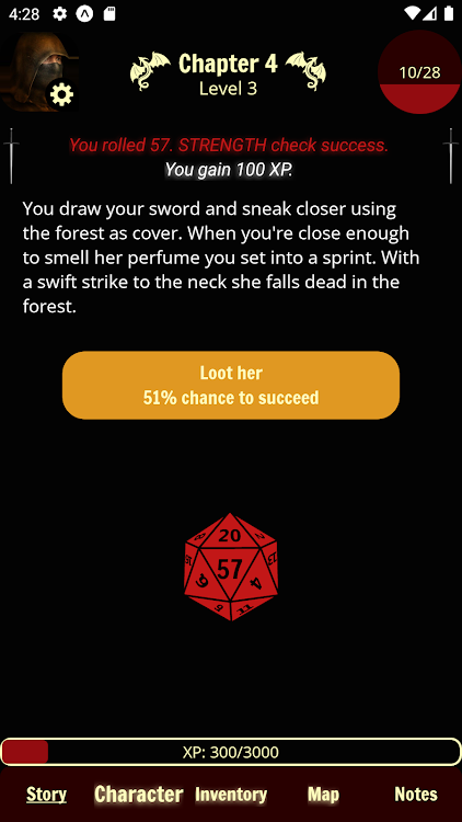 #2. Forgotten: D&D style text RPG (Android) By: Ink Ruby