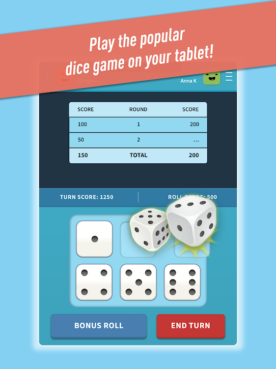 #6. Farkle Friends! Dice Game (Android) By: Yargies Games