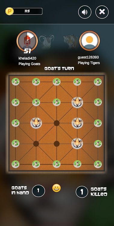 #2. BaghChal - Tigers and Goats (Android) By: TechnoGuff