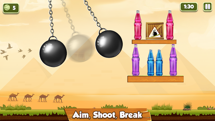 #2. Bottle Shooter Slingshot Game (Android) By: Dreamland Games Inc.