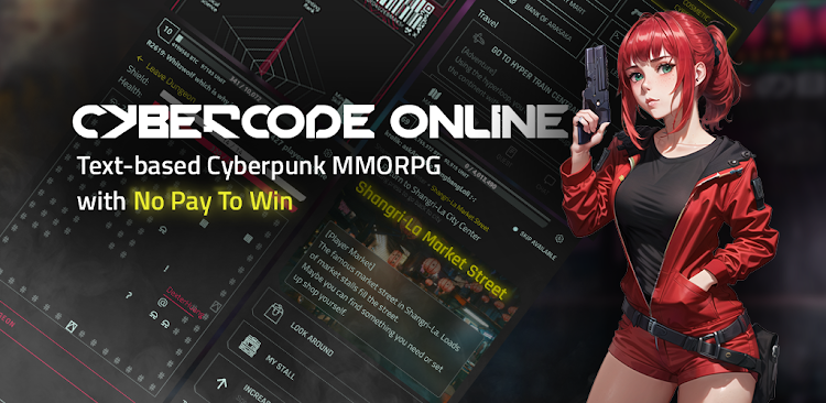 #1. CyberCode Online -Text MMORPG (Android) By: Dex App Studio