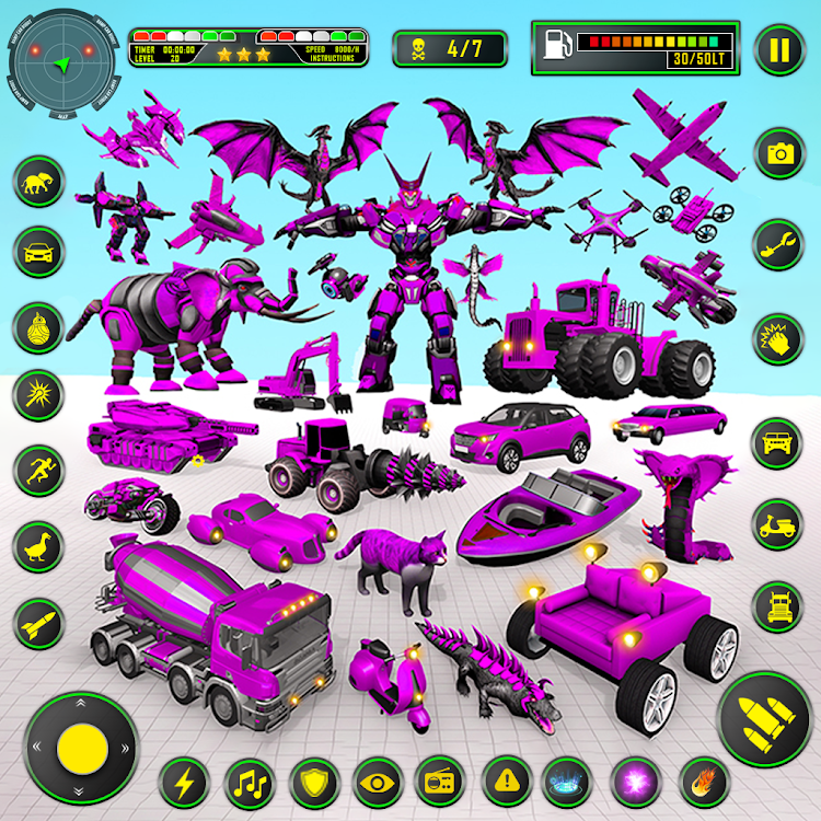 #1. Elephant Robot Car: Robot Game (Android) By: Mizo Studio Inc