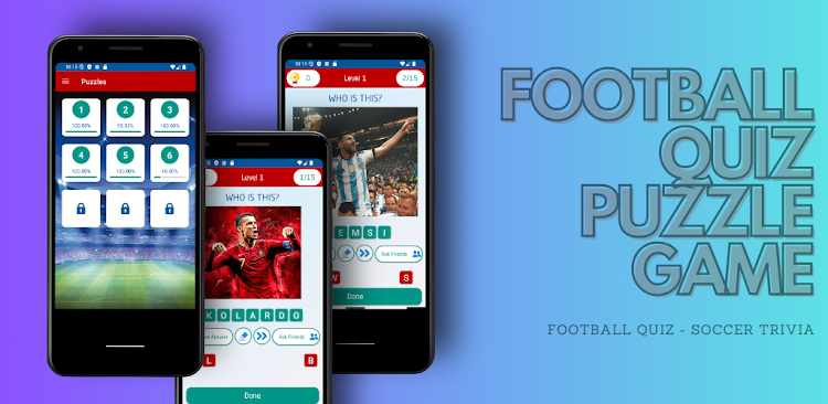 #1. Football Quiz - Trivia Puzzle (Android) By: BXAdesign