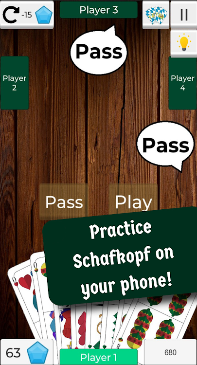 #1. Learn Schafkopf Offline (Android) By: Ludus Pecto Games