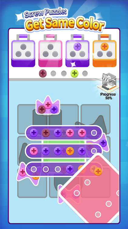 #1. Screw Puzzle: Get Same Color (Android) By: KAITUOZHE NETWORK TECHNOLOGY LIMITED