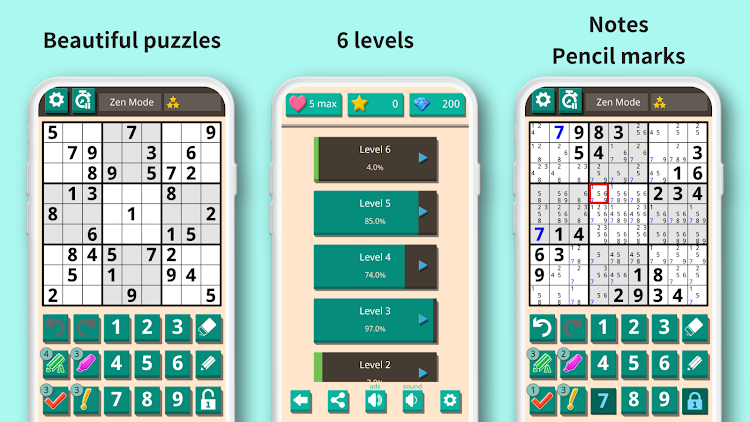 #1. Sudoku classic - Sudoku puzzle (Android) By: ambertabby