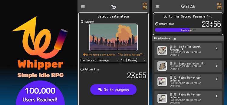 #1. Whipper - Idle RPG (Android) By: HAappss